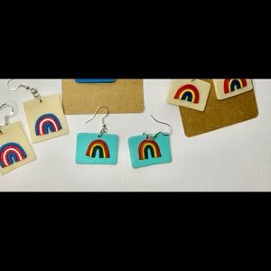 Handmade Polymer clay earrings. Pride edition